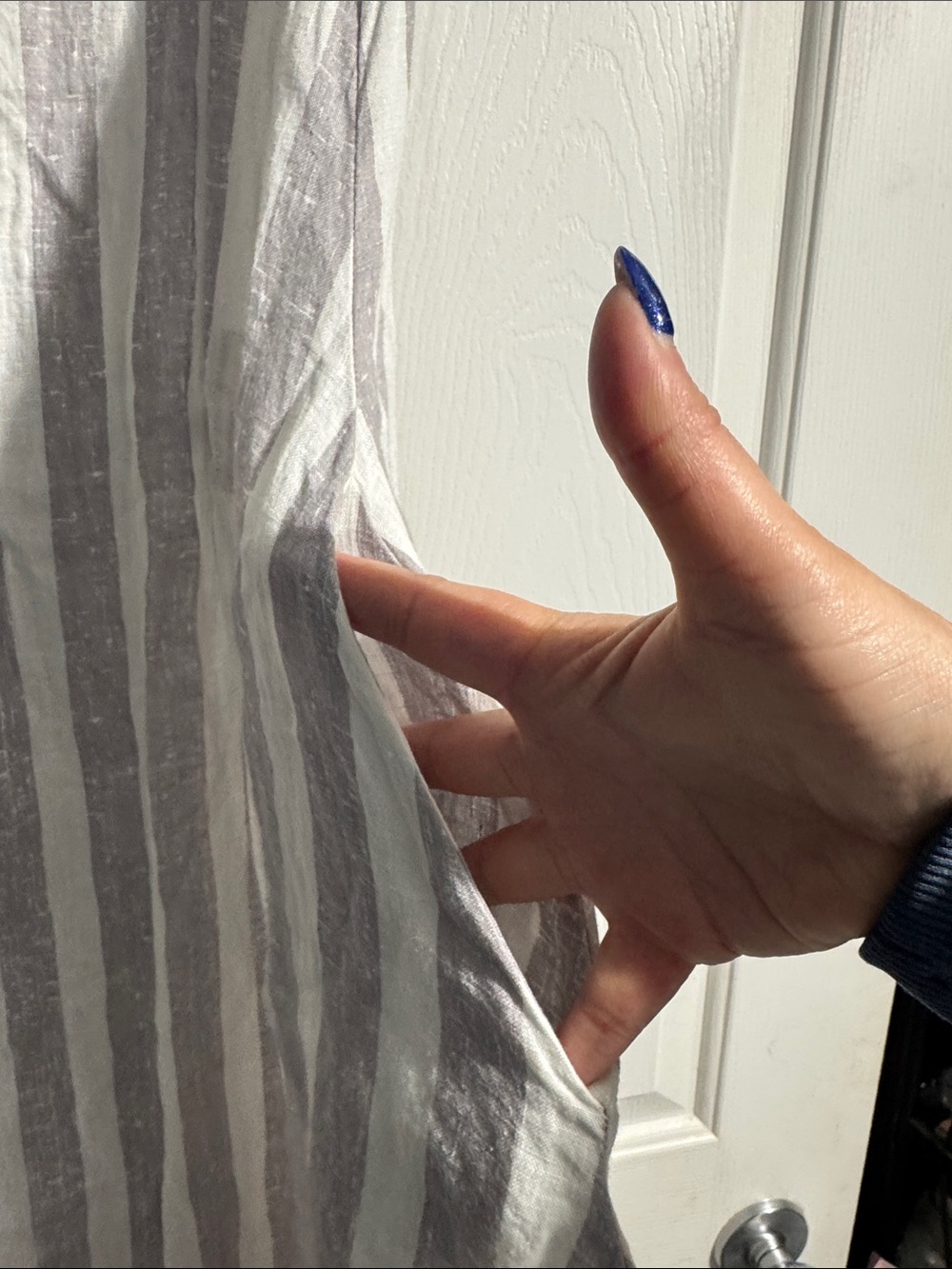 Luukaa Linen Blend Striped Bubble Dress | US 8 | Lagenlook | Oversized | Pockets - Picture 5 of 11